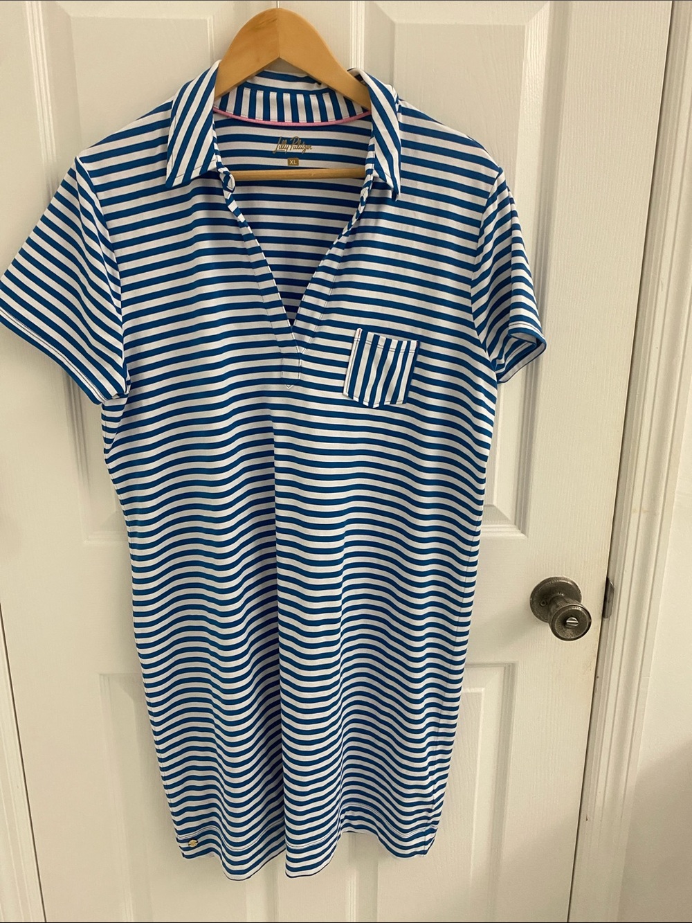 Lilly Pulitzer Dune Dress Blue and White Stripe size XL